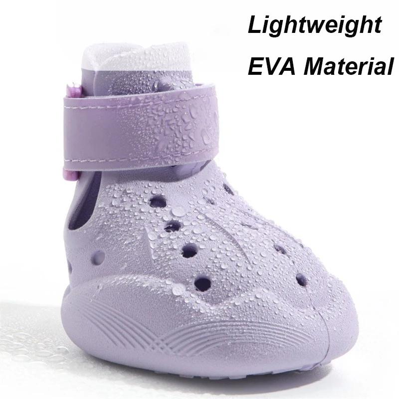 4 шт./компл. водонепроницаемая обувь для собак, летние сандалии для собак, противоскользящие сапоги из ЭВА для собак маленьких, средних и больших пород, для ходьбы и бега