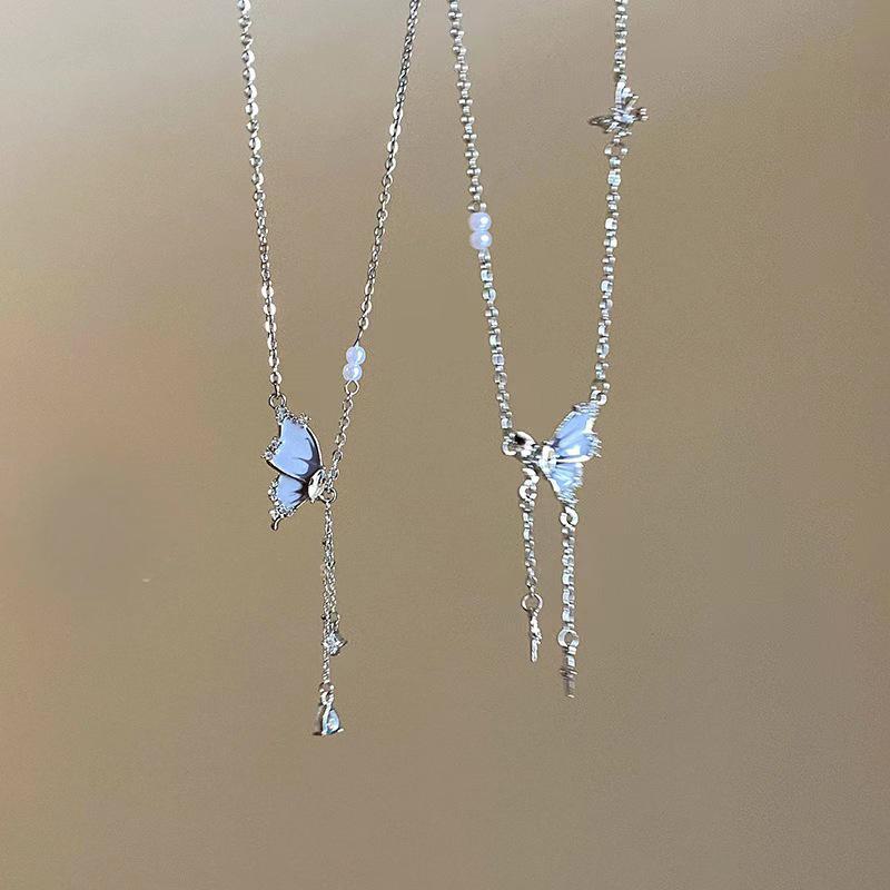 Исследуйте море: Элегантное ожерелье с жемчугом-бабочкой для женщин - модный аксессуар для ключицы 2025 года