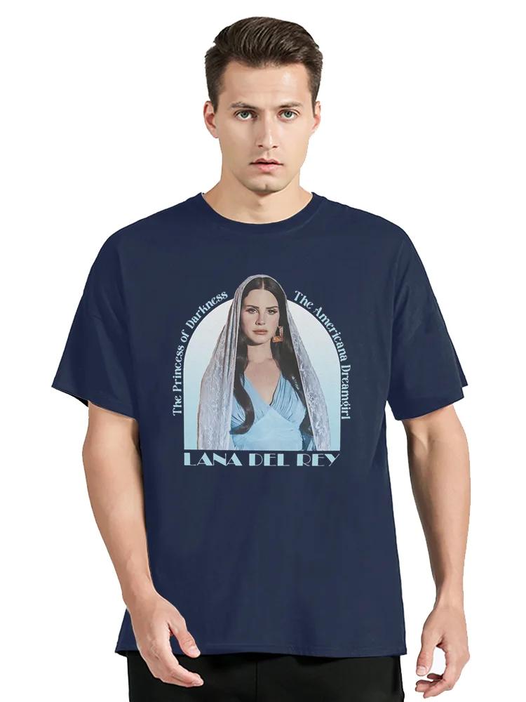 Мужская футболка Lana Del Rey Музыка Потрясающая Хлопковая Футболка с коротким рукавом Летняя Одежда Оверсайз футболка