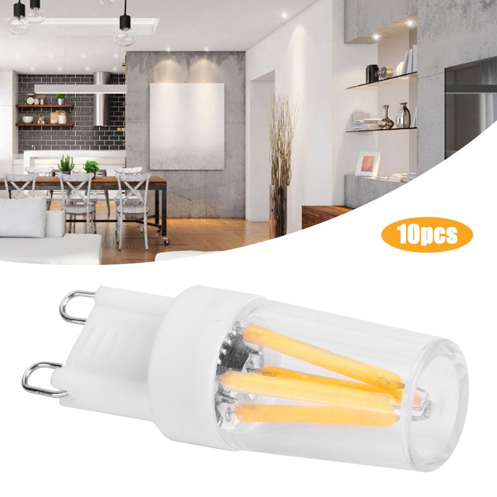 10 шт. светодиодных ламп G9 2 Вт переменного тока 230 В, сменная лампочка с двухштырьковым цоколем для домашнего освещения