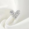 Rectangular Heart Brooch Korean Style Hollow Heart Breastpin Exquisite Rhinestone Pin  Women