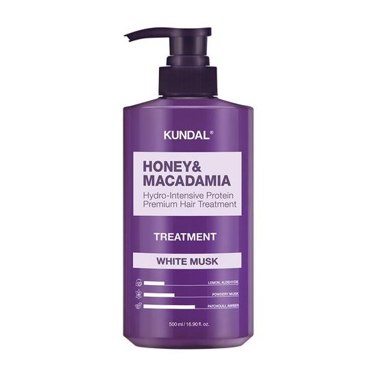 KUNDAL Honey & Macadamia Hair Treatment White Musk 500ml – Nourishing Smooth Hair Treatment