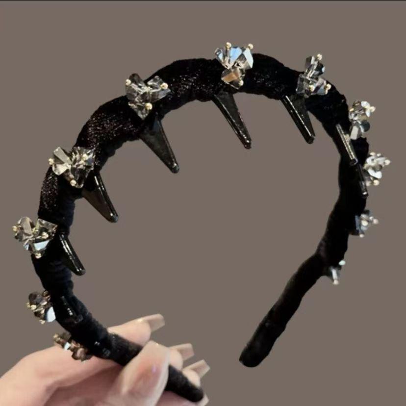 Retro Leopard Print Plush Headband - Non-Slip, Korean Style for Women, Perfect for Autumn and Winter Face Washing