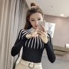 Women Slim Sweaters Autumn Turtleneck Long-sleeve Knitted Outwear Stripes Pullovers