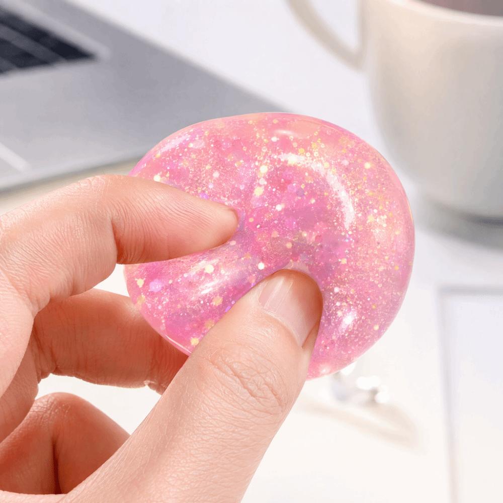 Slow Rebound Maltose Squishy Ball Glitter Ball Quick-rebound Squeeze Toy Fidget Squishy Toy Kids
