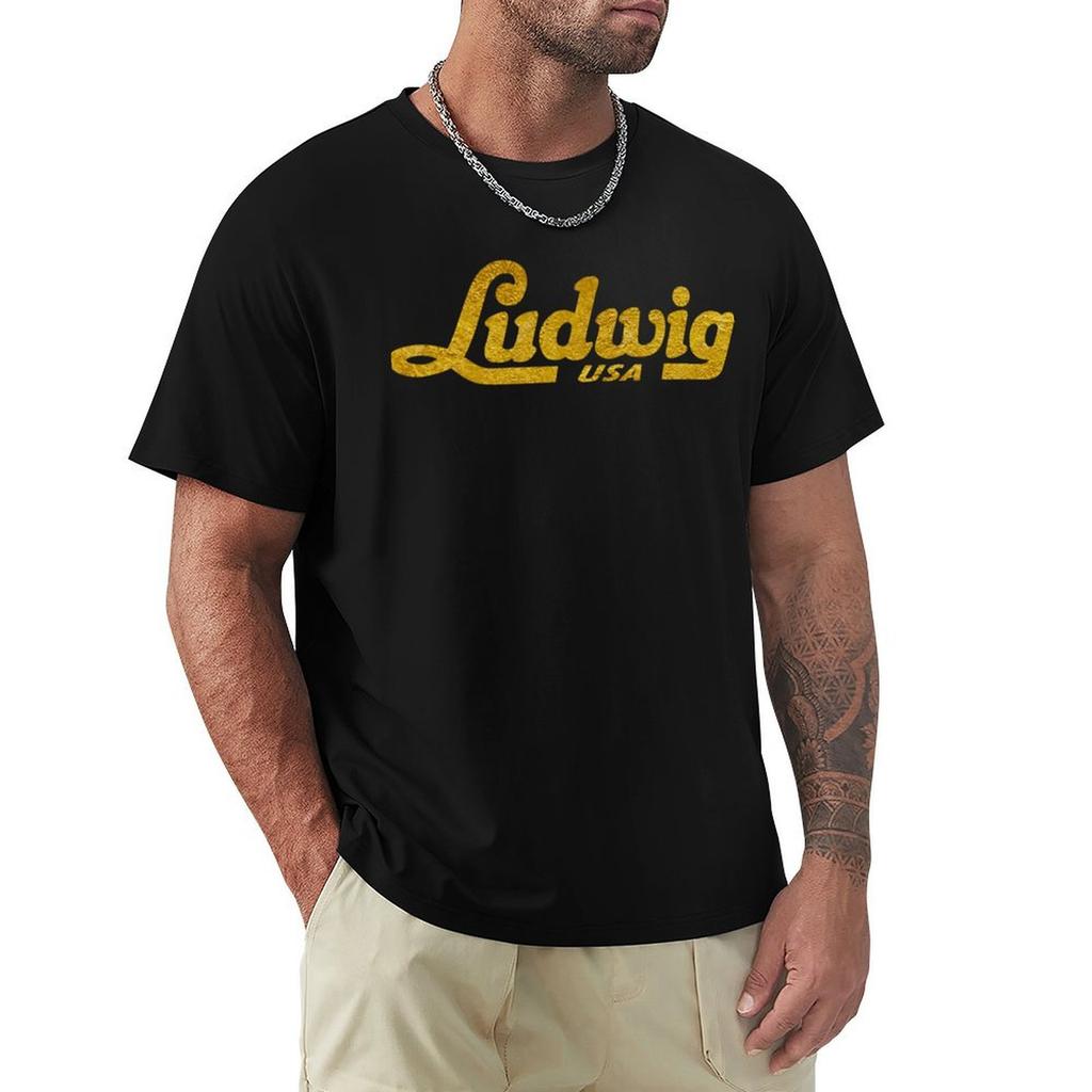 Ludwig Drum Percussion Tshirt Casual Simple Design Short Sleeve Shirt