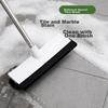 Floor Brush Bathroom Toilet Hard Bristle Scrubber Long Handle with Built-In Squeegee Cleaner, Gentle On Tiles