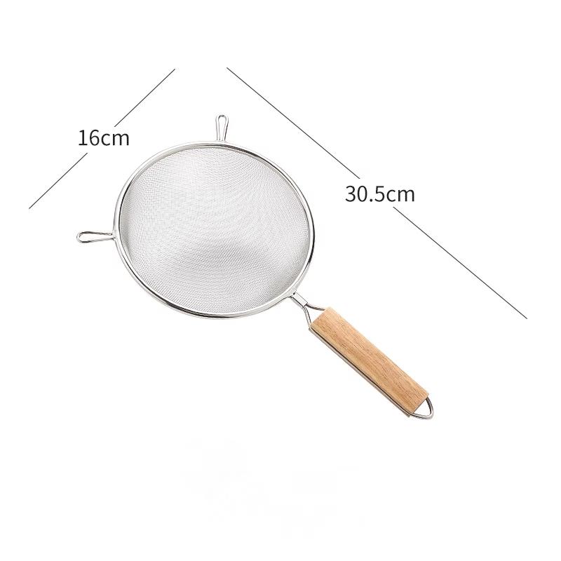 1Pce Stainlesss Steel Fine Mesh Strainer Set Versatile Long-Handle Sieves for Flour Tea Coffee Oil Filtering