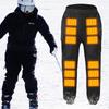 Unisex Heating Pants Men Elastic Waist USB Heated Sports Trousers Skiing Motorcycle Outdoor Casual Thermal Pants Plus Size 5XL