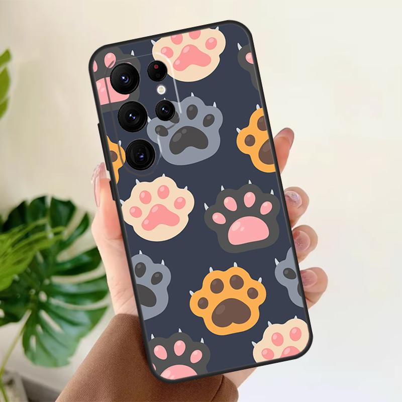Cute Funny Cats Paws Pattern Soft Case For Samsung Galaxy S21 S22 S23 S24 S25 Ultra S9 S10 Plus S20 FE S24 FE Phone Cover