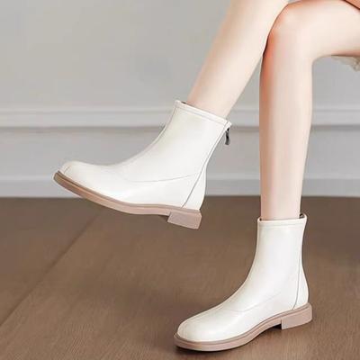Маленькие ножки~ Удобные эластичные короткие ботинки женские ботильоны 2025 новая корейская версия тонкие ботинки ботинки мартин плоские одинарные ботинки