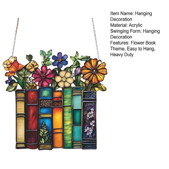 Acrylic Flower Book Hanging Decoration Indoor Outdoor Home Garden Wall Window Hanging Stained