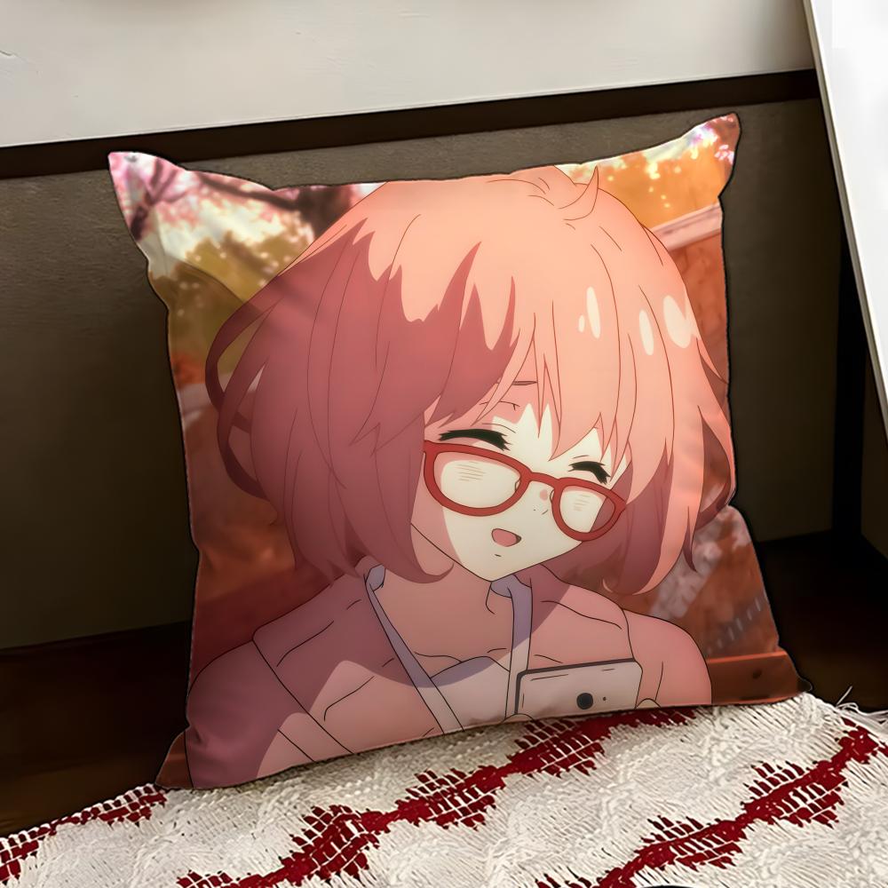 Anime BBeyond the BBoundary Cushion Cover Reversible Soft Durable Pillow Cover Home Car MultiScene Use for Daily Comfort