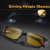 Vintage Women Men's Anti-Glare Driving Night Vision Minus Glasses Ultralight Square Frame Eyeglasses Retro Myopia Eyewear To-4.0