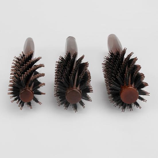 Wooden Handle Bristles Round Brush Portable Anti-static Thin Thick Long Straight Curly Hair Brush Women Girls Hair Styling Detangling Comb