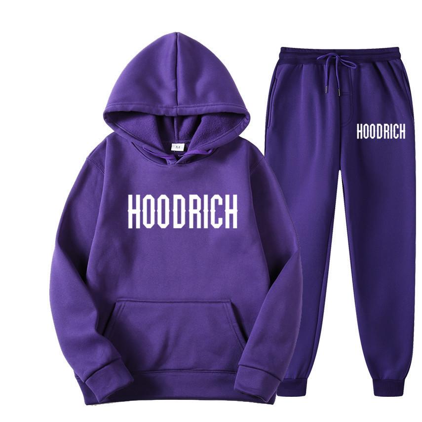 Men's HOODRICH Letter Print Casual Hoodie Sweatshirt Set - Sportswear