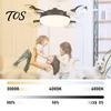 Quiet Room Fan with Light 3/4/5 Blade Ceiling & Remote Control, 2-in-1 Silent LED Drone E27 Socket Foldable Blades, 3-Speed Dimmable for Bedroom