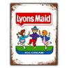 Винтажная металлическая табличка с рекламой мороженого-эскимо Lyons Maid - Идеальный декор для кафе и паба