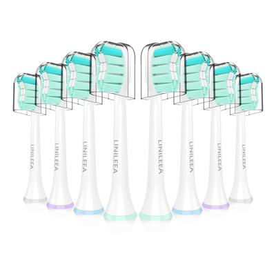 Сменные насадки LINILEEA для электрических зубных щеток Philips Sonicare, средней жесткости (Совместимый, Щетинки, Упаковка из 8 штук)