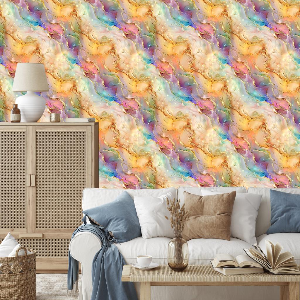 Ink Cream and Gold Wallpaper for Living Room and Bedroom 50x1000