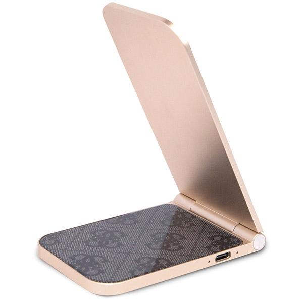 Ładowarka indukcyjna 15W Guess MagSafe składana Czarna 4G Pattern