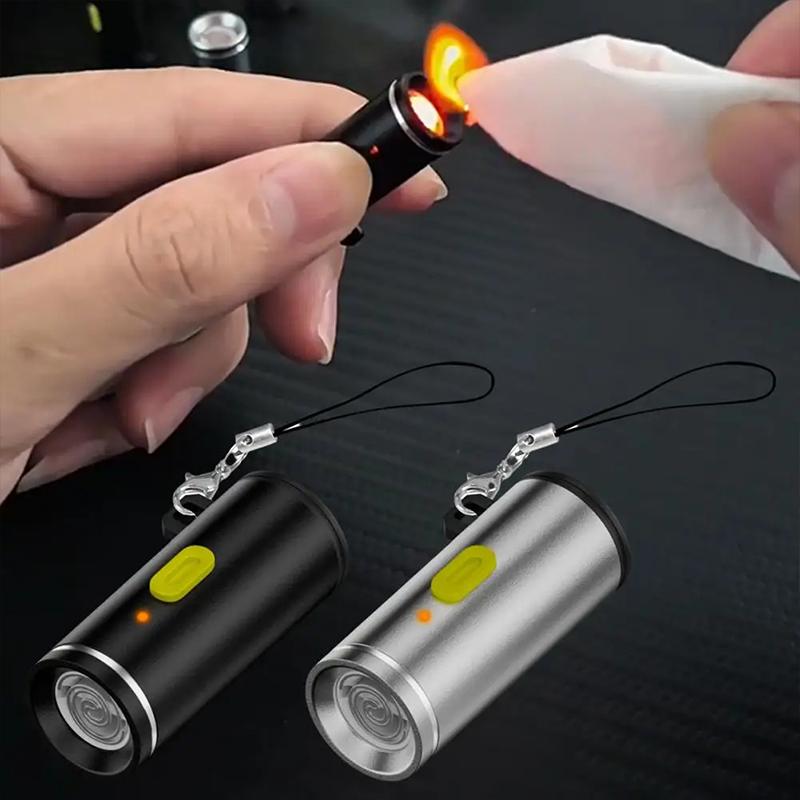 Black Mini Cigarette Lighter Battery Free Liquid Portable and Windproof for Outdoor Use Plug and Play Type - C Mini Igniter