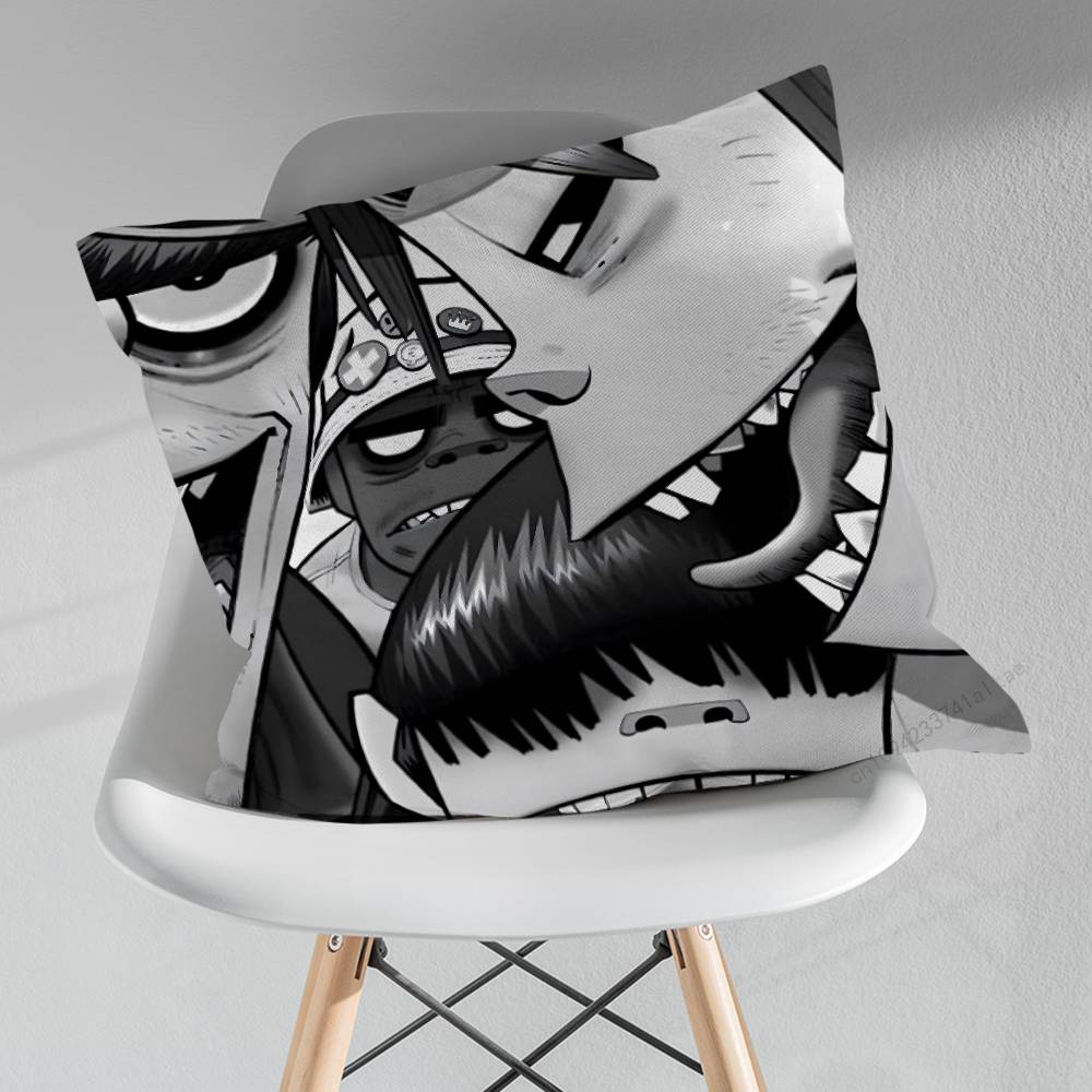 Hot GGorillaz Band Pillow Case For 30x30cm45x45cm55x55cm For Home Bedroom Decoration And Protector
