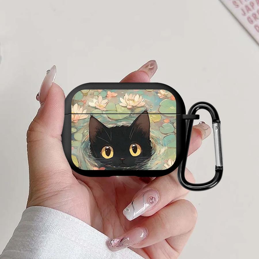 Чехол для наушников Cover Case Для Airpods 3 2 Pro3 Pro2 Pro 1 4 Черный Кот