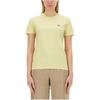 Maison Kitsune Ss24 Fox Head Print Crew Neck Straight Hem Fitted Short Sleeve T-Shirt Women tops Chalk-Yellow LW00105KJ0008-P712