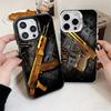 Золотые пули пистолета AK47 Чехол для телефона с защитой от удара для iPhone 17 Air 16 16E 15 Pro Max 14 Plus 13 Mini 12 Задняя крышка Защита от падения