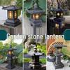 Antique Chinese Solar Stone Lantern: Bluestone Outdoor Decorative Ornament