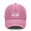 [Mom Baseball Cap] Letter "boy MAMA" Print Dark Gray Adjustable Washed Look Curved Brim Casual Daily Wear Baseball Hat - Dad Hat For Mother's Day Gift