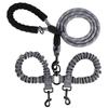 New Double Head Pet Towing Rope One Drag Two Night Reflection Anti Winding Elastic Nylon Walking Dog Rope Supplies Accessories