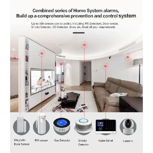 PGST-103 Graffiti Alarm System, 4G Secure Home WiFi Smart Home Alarm, Wireless Security System Device, Controlled by Smart Life