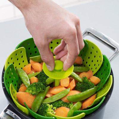 Лотос складной телескопический ящик пластиковая корзина пароварка пароварка пароварка ломтик фруктовая тарелка ADM