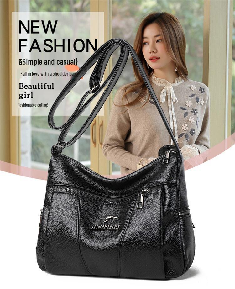 Женская сумка-мессенджер большой вместимости 2025 - Новая модная наплечная сумка для мам