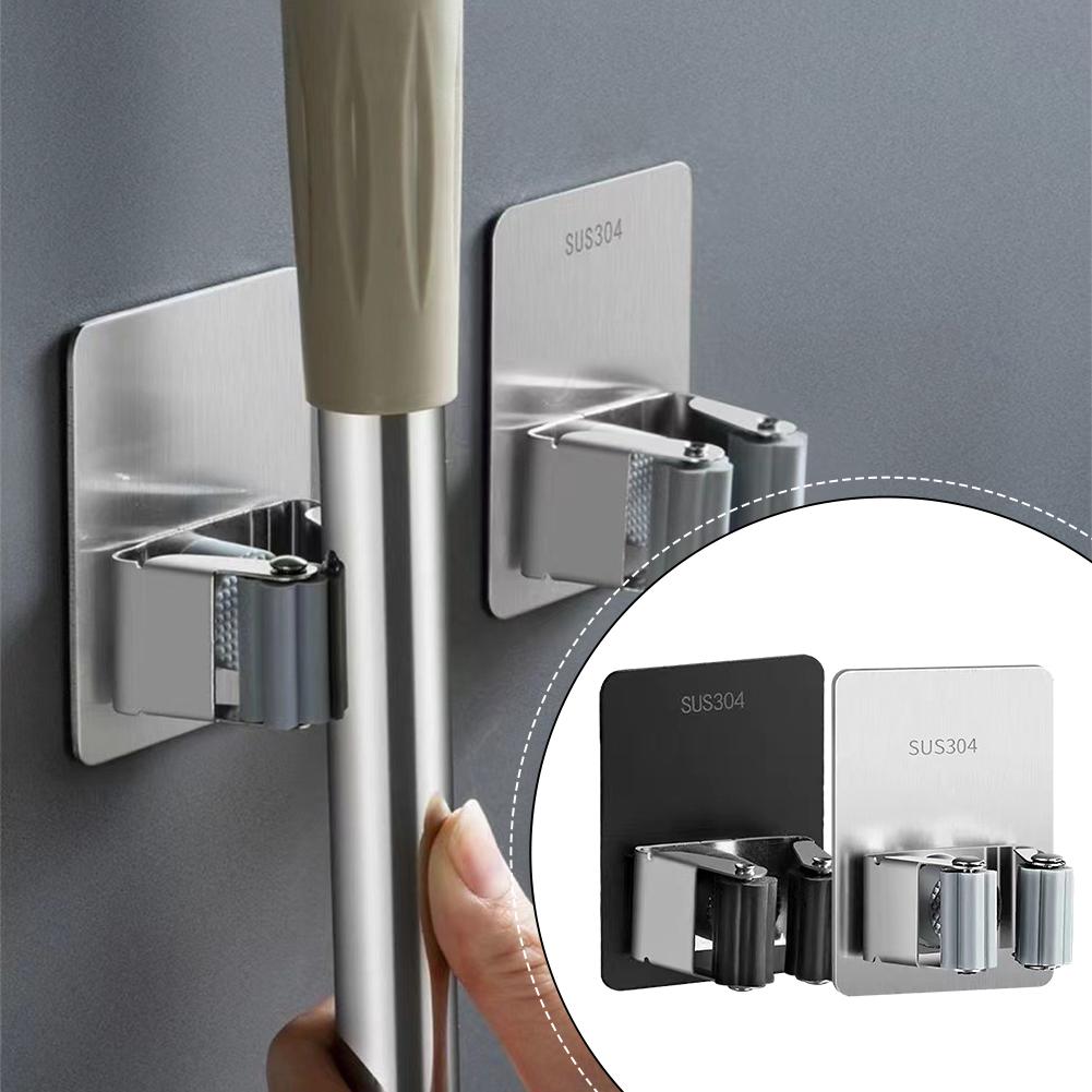 Клейкий настенный зажим Клейкий настенный зажим Кухонный органайзер Подставка для швабры