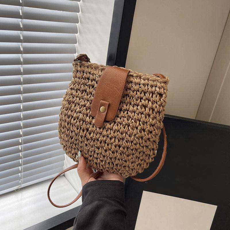 Повседневные плетеные соломенные пляжные сумки женские сумки летняя соломенная сумка через плечо