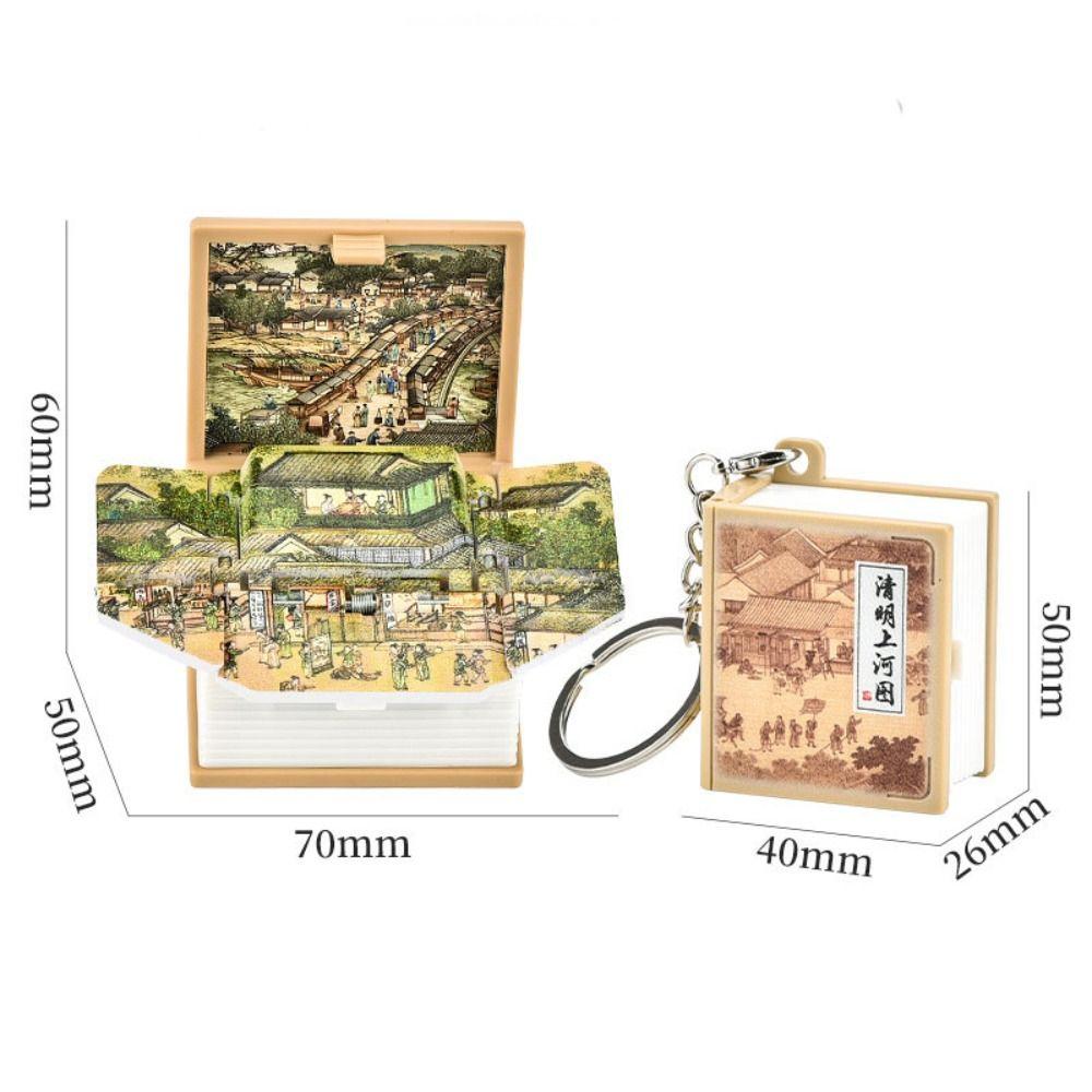 Foldable Bag Funny Pendant Novelty Finger Key Rings Fashion Mini 3D Book Keychains  Birthday Gift