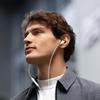 Wired in-ear headphones, mini jack 3.5mm, with remote control, white
