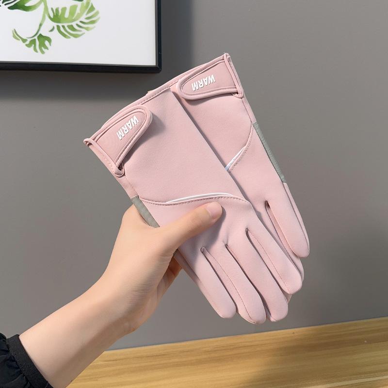 Зимние спортивные теплые водонепроницаемые бархатные ветрозащитные холодостойкие нескользящие перчатки с сенсорным экраном