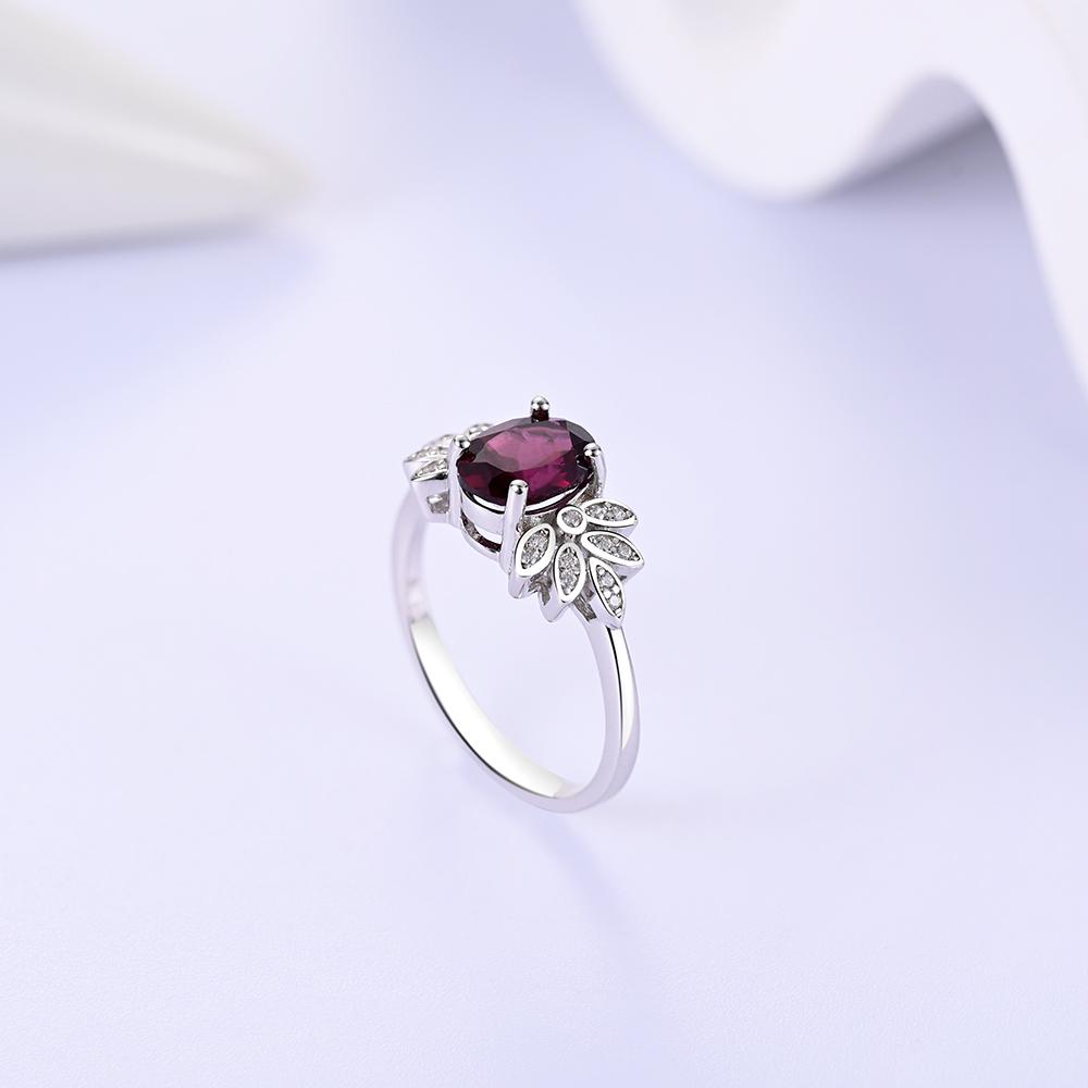 Модный комплект из серег и кольца с натуральным родолитовым гранатом, стерлинговое серебро 925 пробы, легкий роскошный подарок на день рождения для женщин и девушек