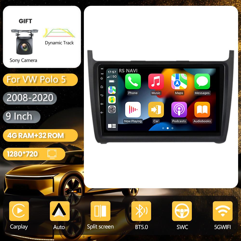 Autoradio multimédia Android 16 Carplay Auto avec écran 2K pour Volkswagen VW Polo berline 2008 - 2015, stéréo Qualcomm