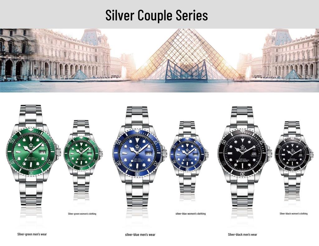 Мужские зеленые часы Submariner Date из нержавеющей стали – Высококлассный минимализм, Водонепроницаемые, Вращающийся безель, Спортивный дизайн для студентов