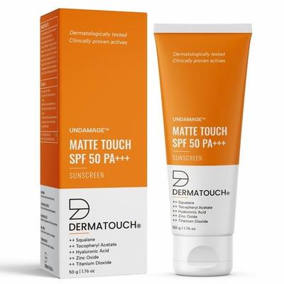 Солнцезащитный крем DERMATOUCH Matte Touch SPF 50 PA+++ | Водо- и потоустойчивый | Без белого налета | 50 г