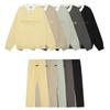 Unisex Cotton Streetwear Set: Graphic Letter Print Hoodless Sweatshirt Loose Fit Pants Fall