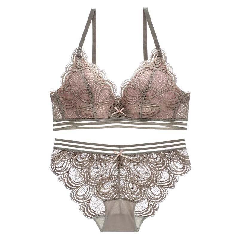 Сексуальный кружевной бюстгальтер, комплект нижнего белья с эффектом пуш-ап, женский комплект нижнего белья без косточек, бюстгальтер без косточек, короткие ставки, 34B, розовое нижнее белье из спандекса