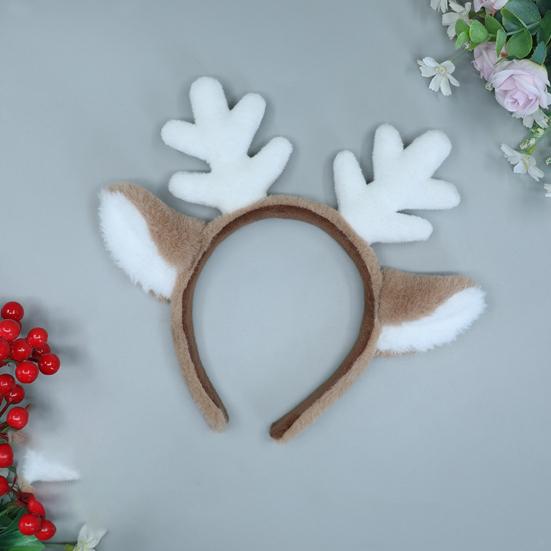 Рождественский обруч для волос с регулируемым углом открытия для детей, милый детский мультфильм, повязка на голову с оленьими ушками, привлекательный декоративный мультфильм