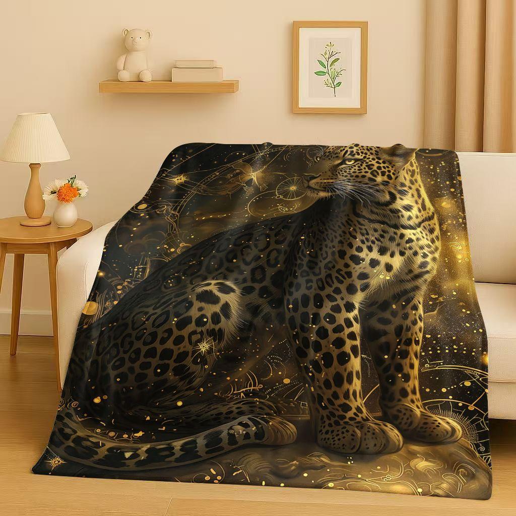 3D Cheetah Leopard Beast Flannel Blanket,Ultra Soft Warm Plush Throw for Home Bedroom Bed Sofa Cover Office Travel Camping Gift