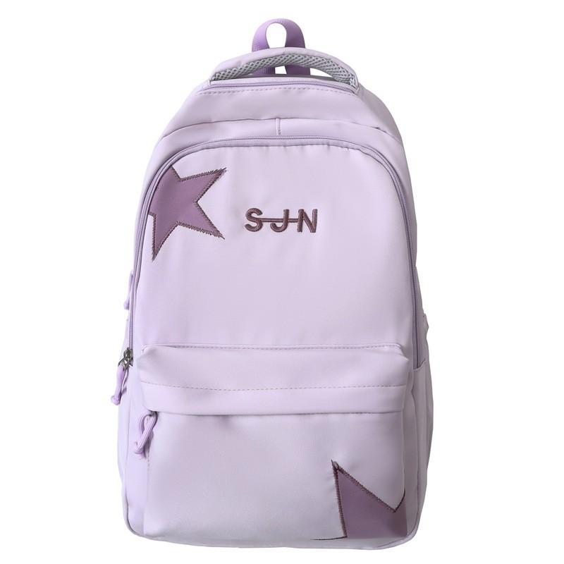 Five Pointed Star Nylon School Backpack For Students With Large Capacity And Curved Shoulder Straps For School Use